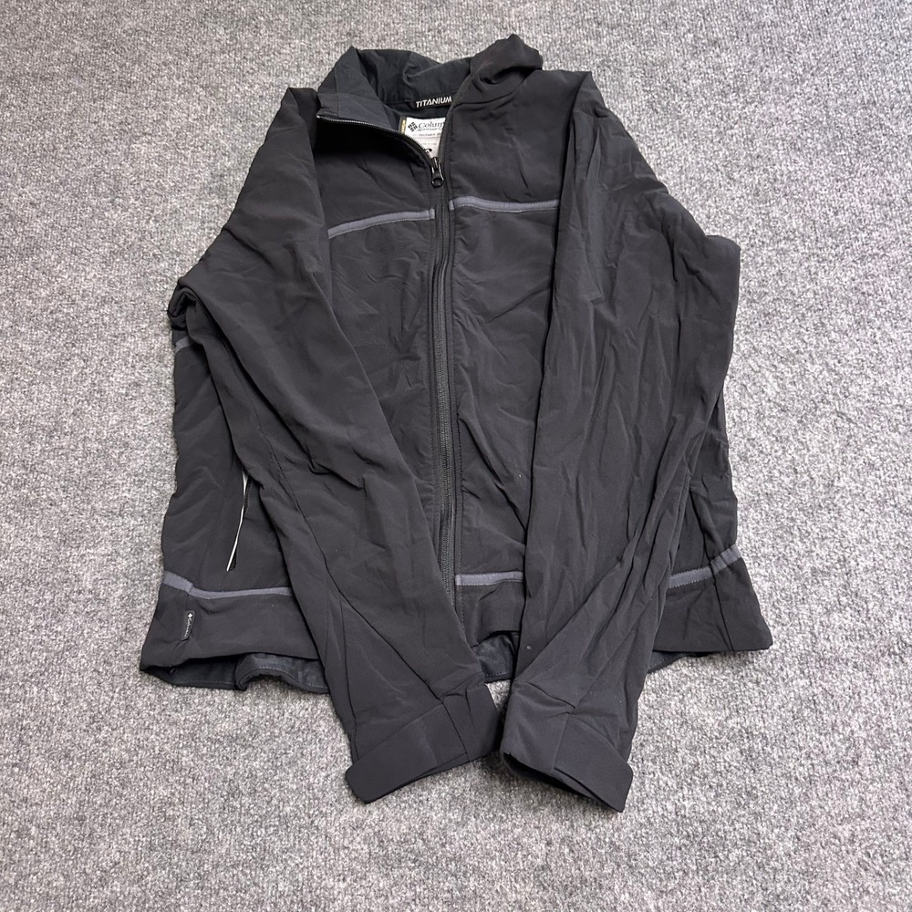 Columbia Softshell Jacket Womens Size XL Black Titanium Full Zip Fleece Lined